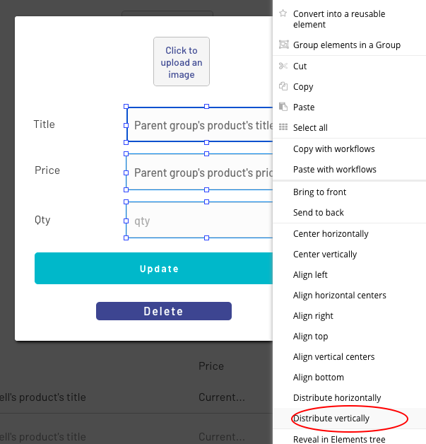 Distribute vertically