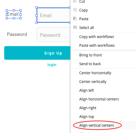 Align vertical centers