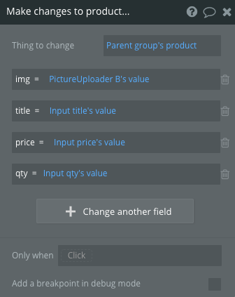 Modify fields