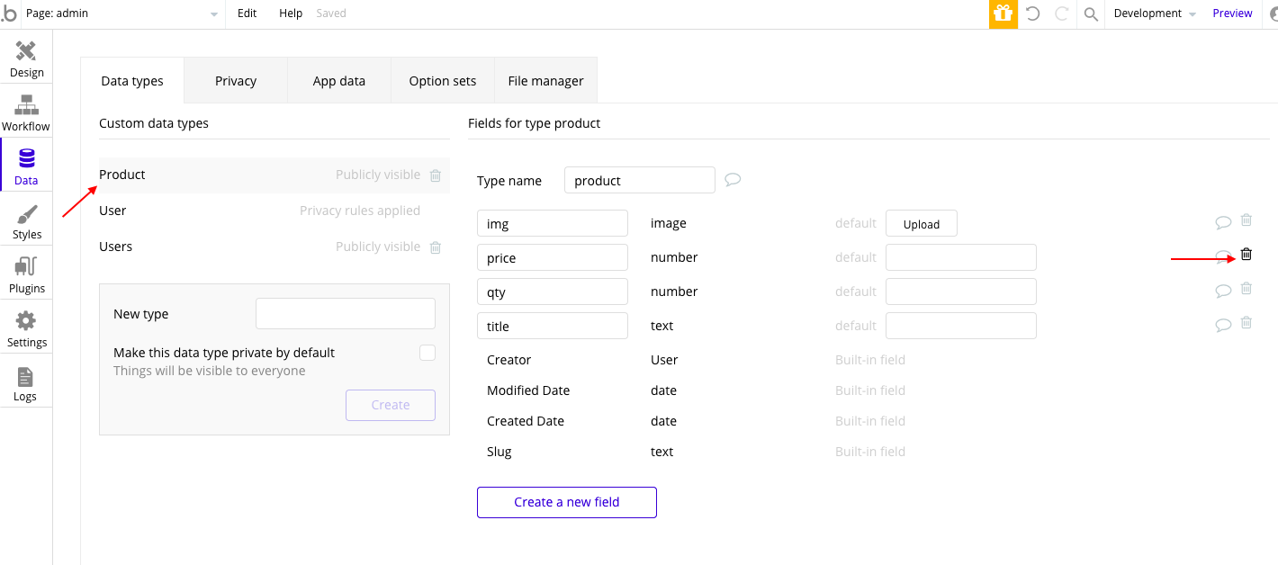 Deleting an existing price field