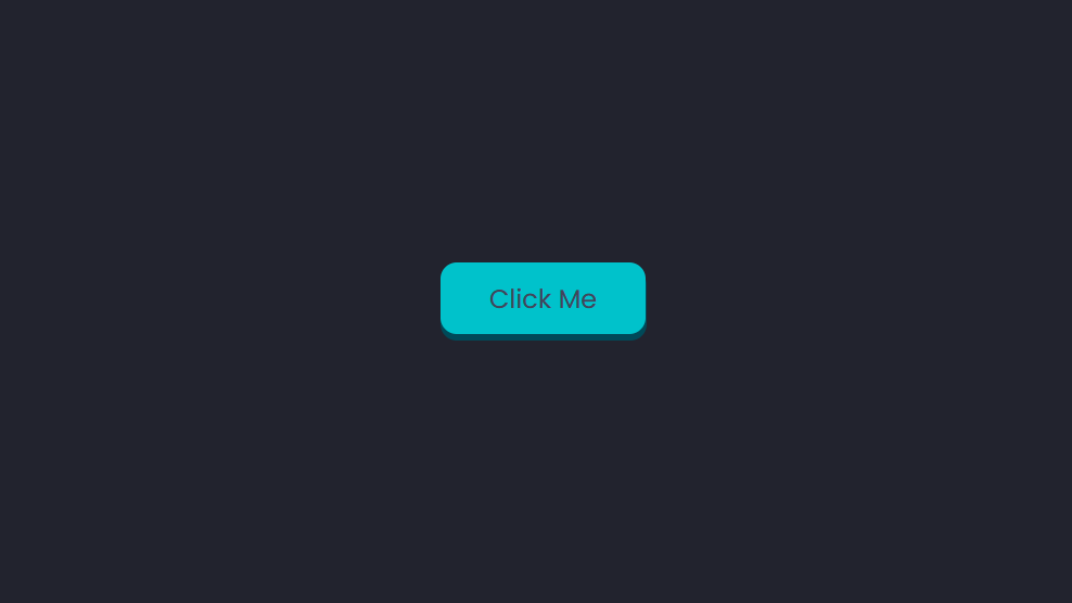 A blue button element, reading Click Me, on a dark background and with a bottom shadow