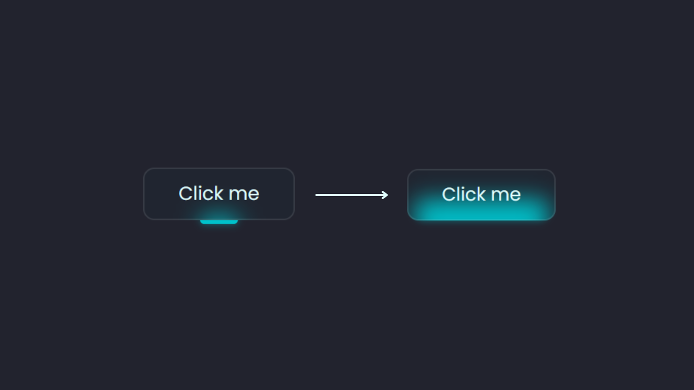 An expanding glow effect as the button is hovered, growing from the bottom middle of the button